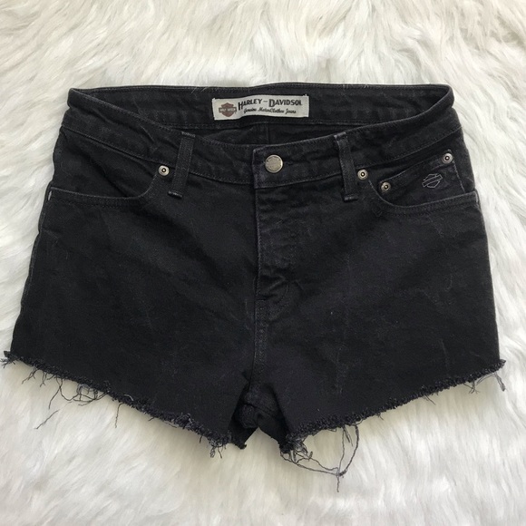 Harley-Davidson Pants - Harley Davidson High Waist Black Jean shorts 29